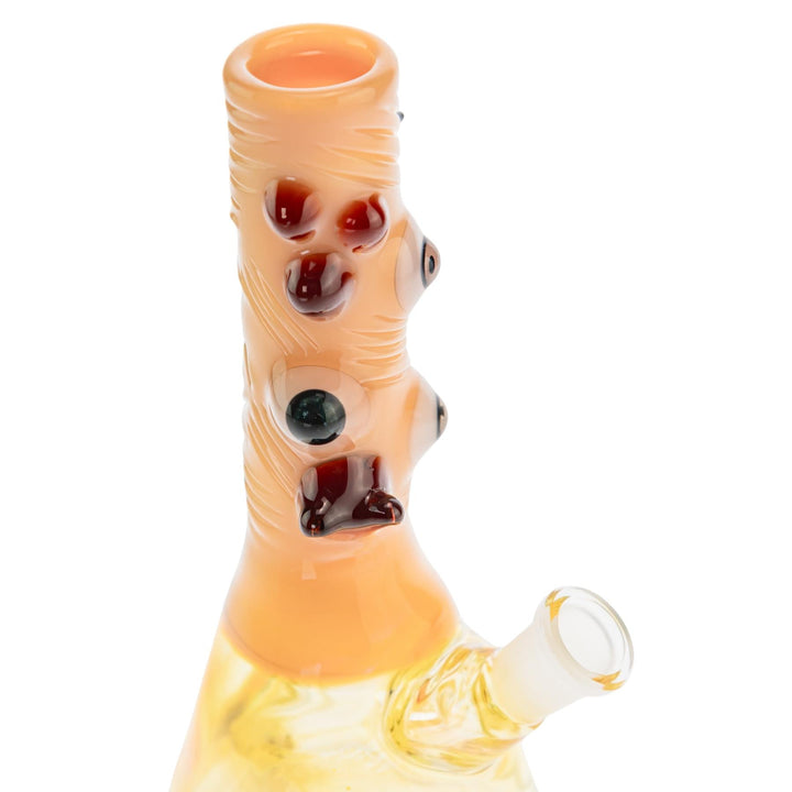 McFly Sculpted Rip Curl Water Pipe Caramel color way on a white background mouthpiece close up - Up N Smoke