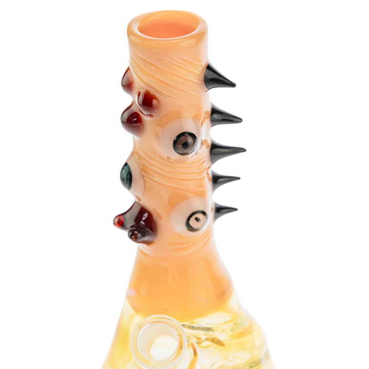 McFly Sculpted Rip Curl Water Pipe Caramel color way on a white background mouthpiece close up front angle - Up N Smoke