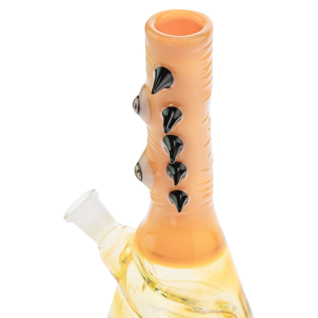 McFly Sculpted Rip Curl Water Pipe Caramel color way on a white background mouthpiece close up left angle - Up N Smoke
