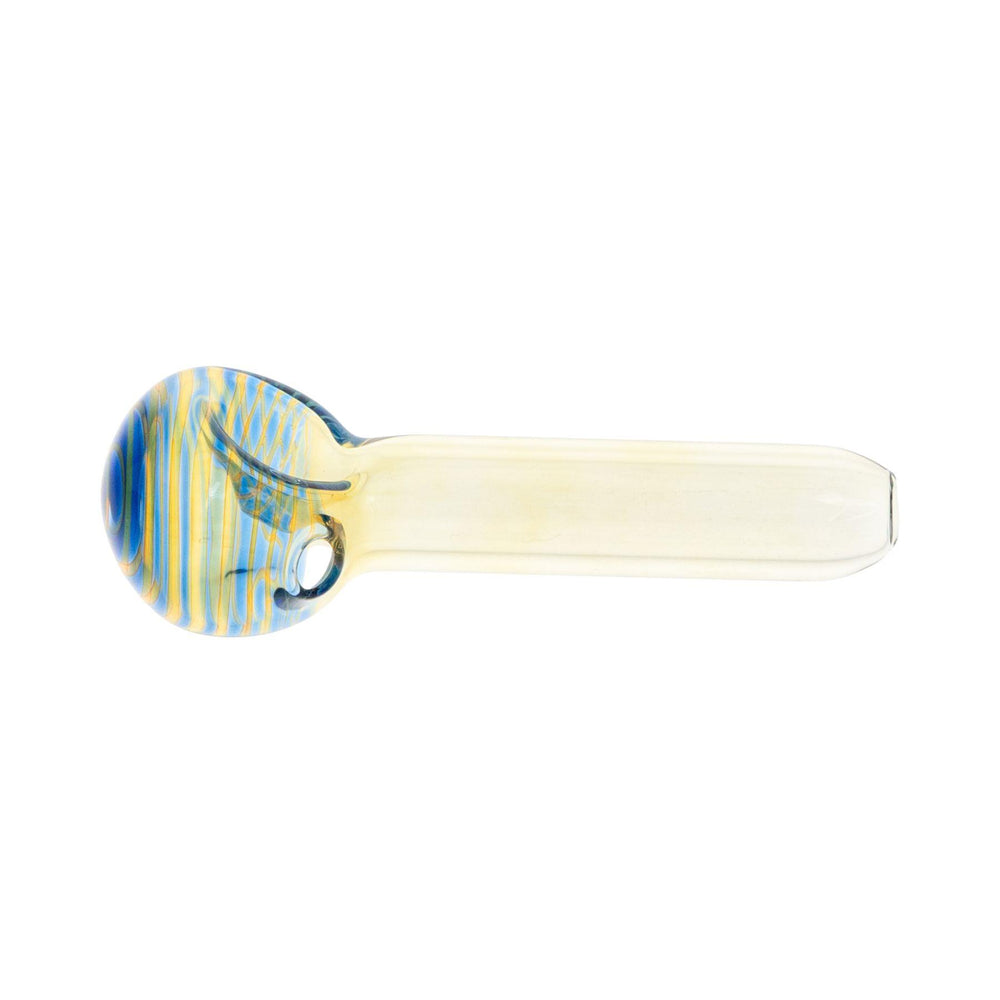 Blue Menzie Spiral Fumed Spoon side - Up N Smoke