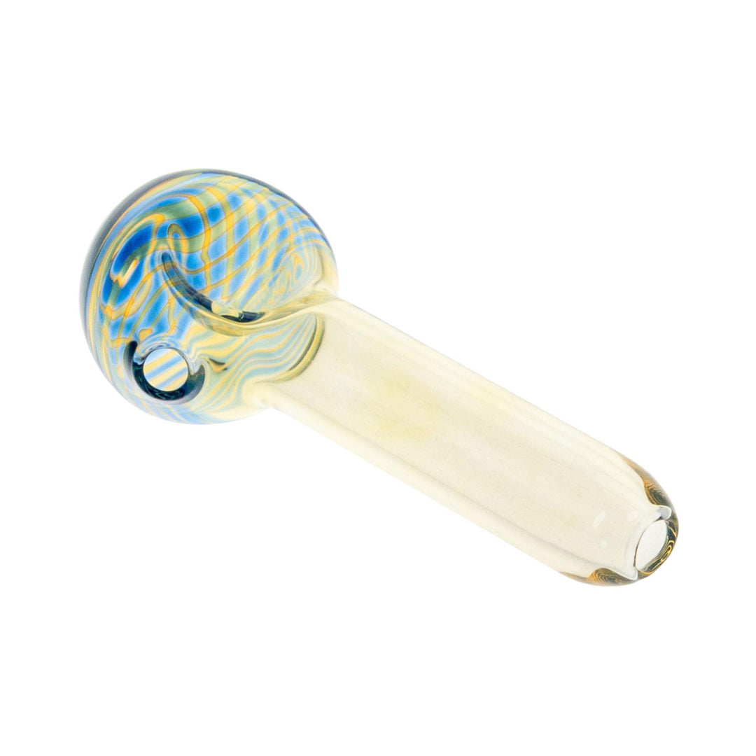 Blue Menzie Spiral Fumed Spoon front - Up N Smoke