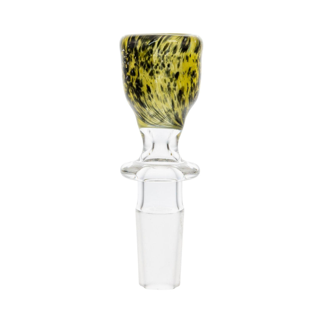 Merican Bowl 14mm male black with yellow front angle picture - Up N Smoke