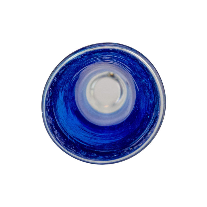 "Interior of a Merican Glass 14mm Dichroic Bowl on a white background," - Up N Smoke.