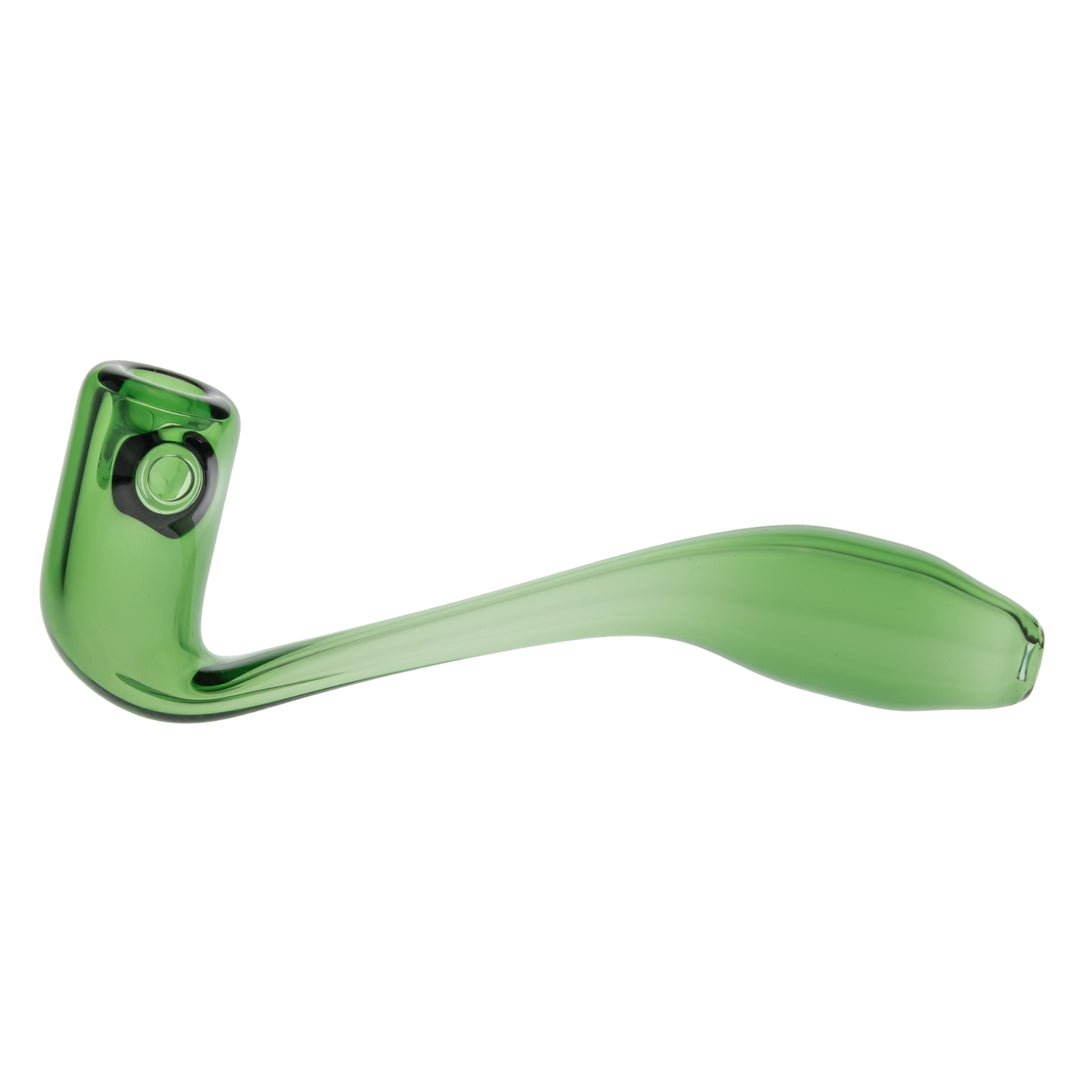Merican Small Sherlock Spoon green color on a white background side angle - Up N Smoke