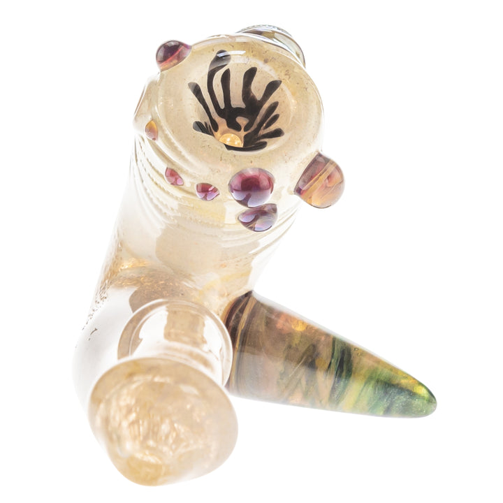 Michael Bard Frit Sherlock Eyeball Pipe on a white background bowl angle - Up N Smoke