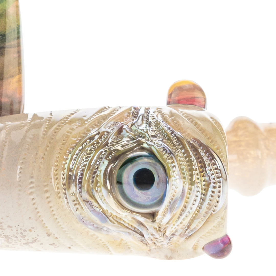 Michael Bard Frit Sherlock Eyeball Pipe on a white background eyeball angle - Up N Smoke