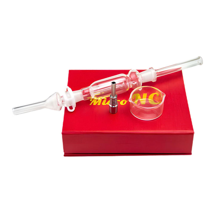 "Micro Nectar Collector kit on top of a red box," - Up N Smoke.