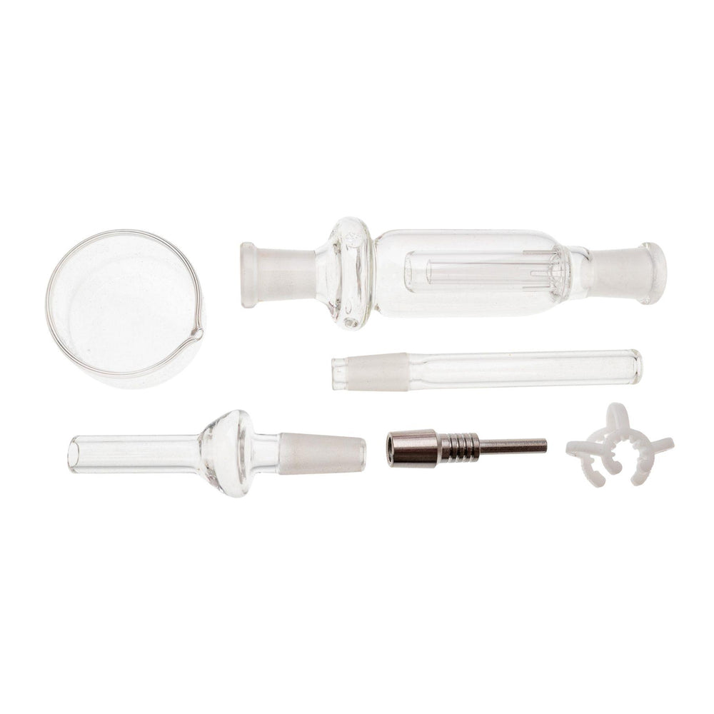 "Top-down view of all the contents within a Micro Nectar Collector Kit," - Up N Smoke.