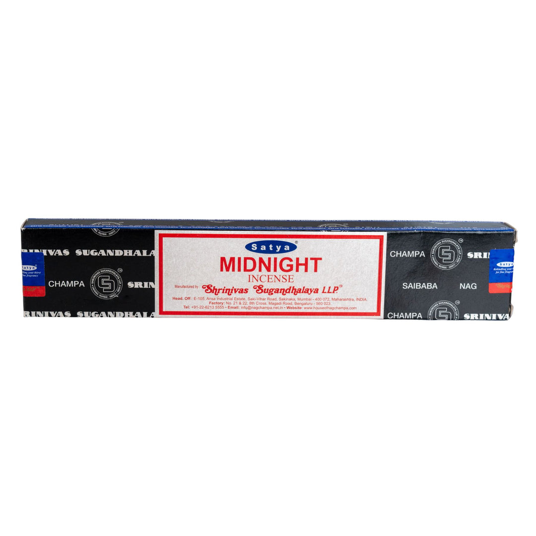 Box of Satya Midnight Incense on a white background  - Up N Smoke