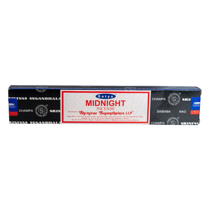Box of Satya Midnight Incense on a white background  - Up N Smoke