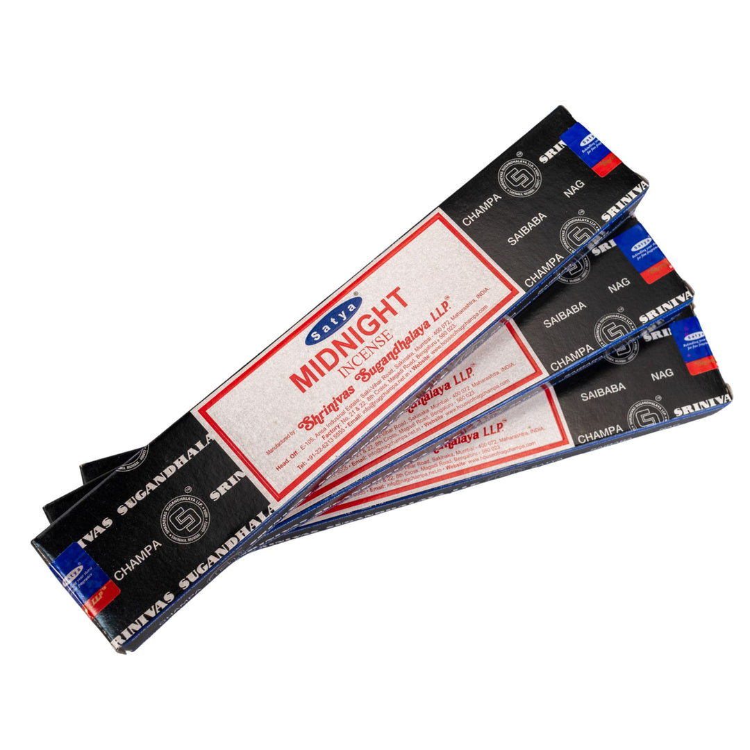 Stack of Midnight Incense packets on a white background  - Up N Smoke