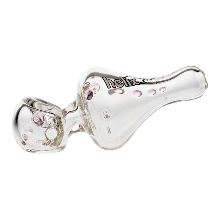 "Left-side of an American Helix hand pipe that is 4'' long and has a white logo decal," - Up N Smoke.