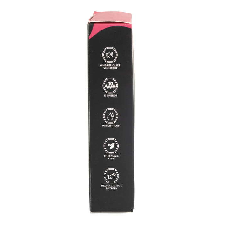 Mini Bullet Vibrator side facing packaging on a white background - Up N Smoke