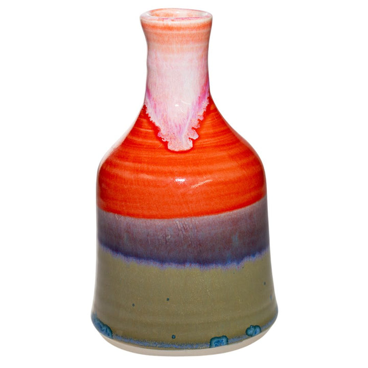Back view of a ceramic Morghan Gray bubbler that has an unglazed bottom.