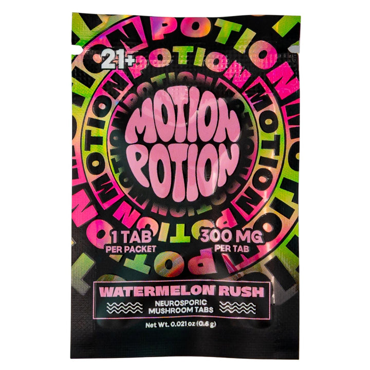 Motion Potion 300mg Mushroom Tablets 1 pk front angle - Up N Smoke