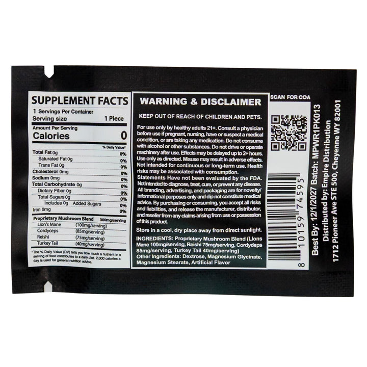 Motion Potion 300mg Mushroom Tablets 1 pk back angle - Up N Smoke