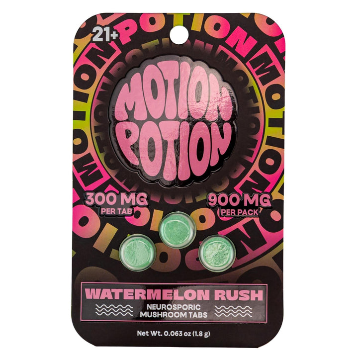 Motion Potion 300mg Mushroom Tablets 3 pk front angle - Up N Smoke