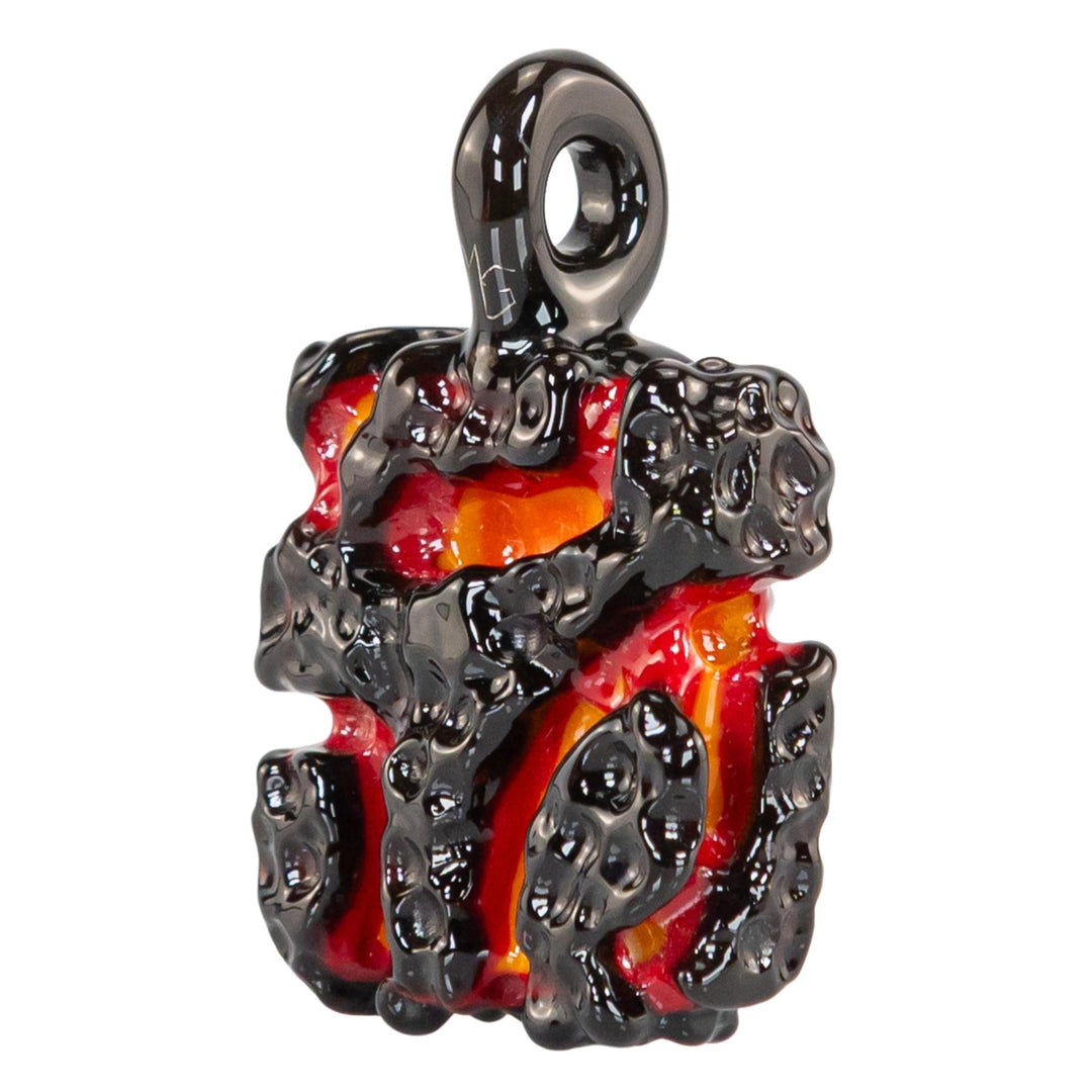 The Lava Tile Pendant by Mythic Glass on a white background slight side angle - Up N Smoke