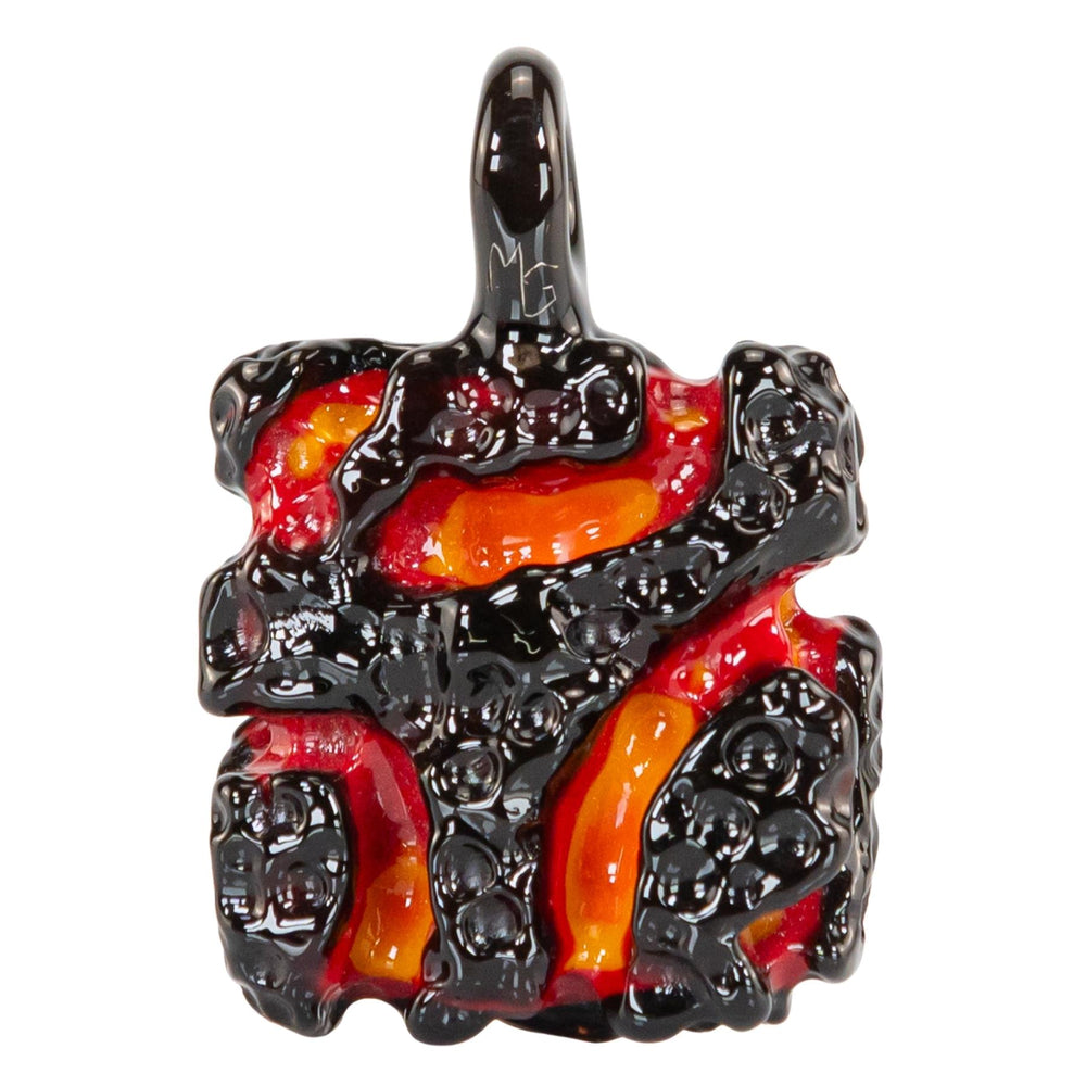 The Lava Tile Pendant by Mythic Glass on a white background front angle - Up N Smoke