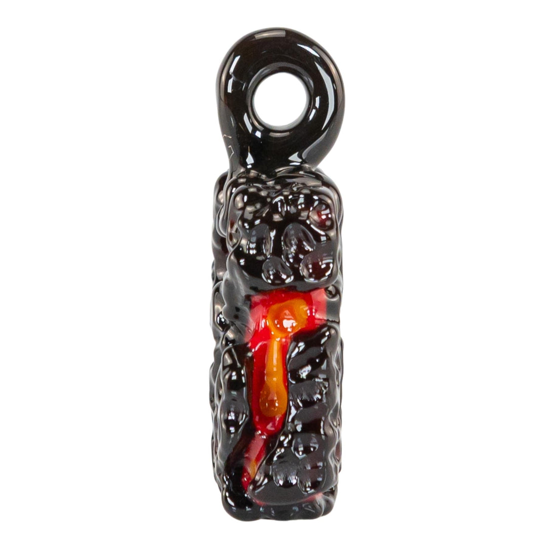The Lava Tile Pendant by Mythic Glass on a white background side angle - Up N Smoke