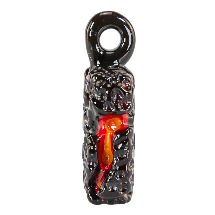 The Lava Tile Pendant by Mythic Glass on a white background side angle - Up N Smoke