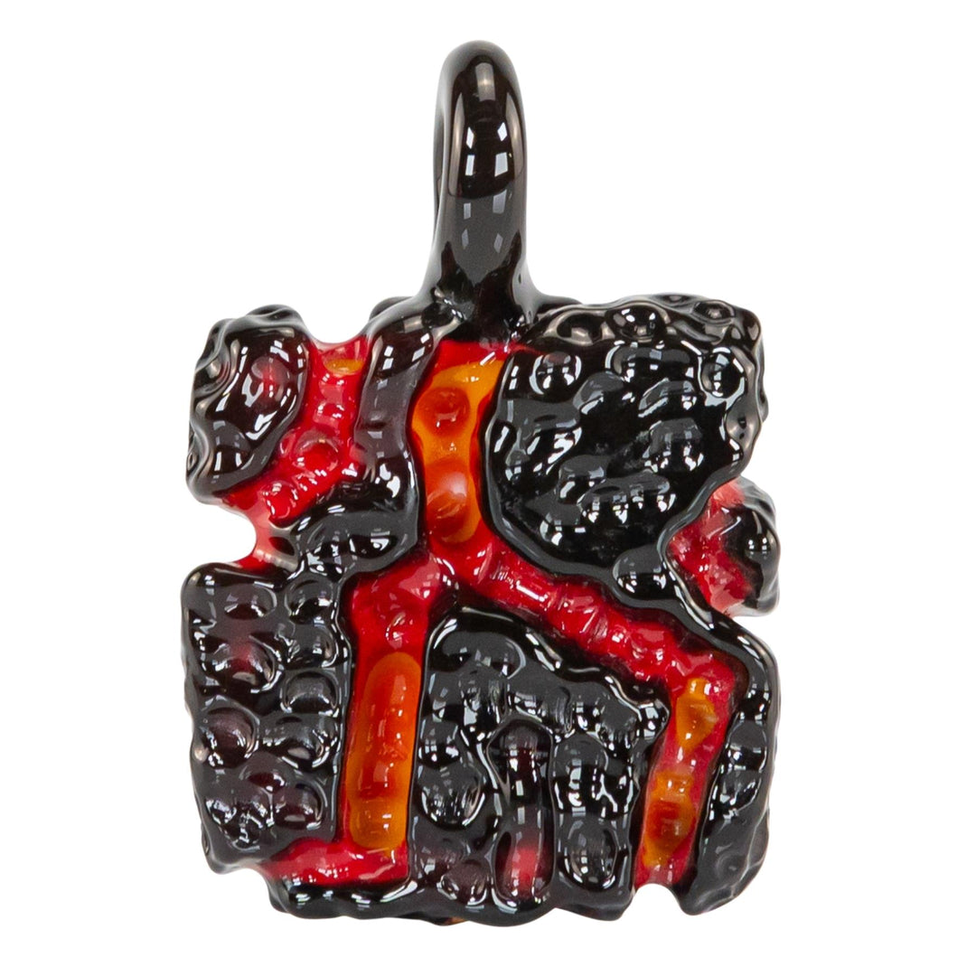 The Lava Tile Pendant by Mythic Glass on a white background back angle - Up N Smoke