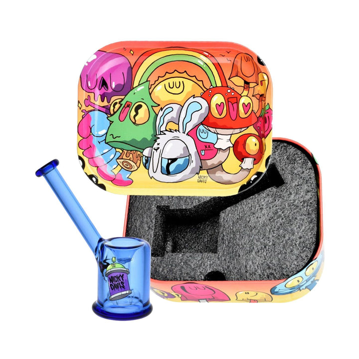 Nicky Davis Bubbler and rolling tray kit - Up N Smoke