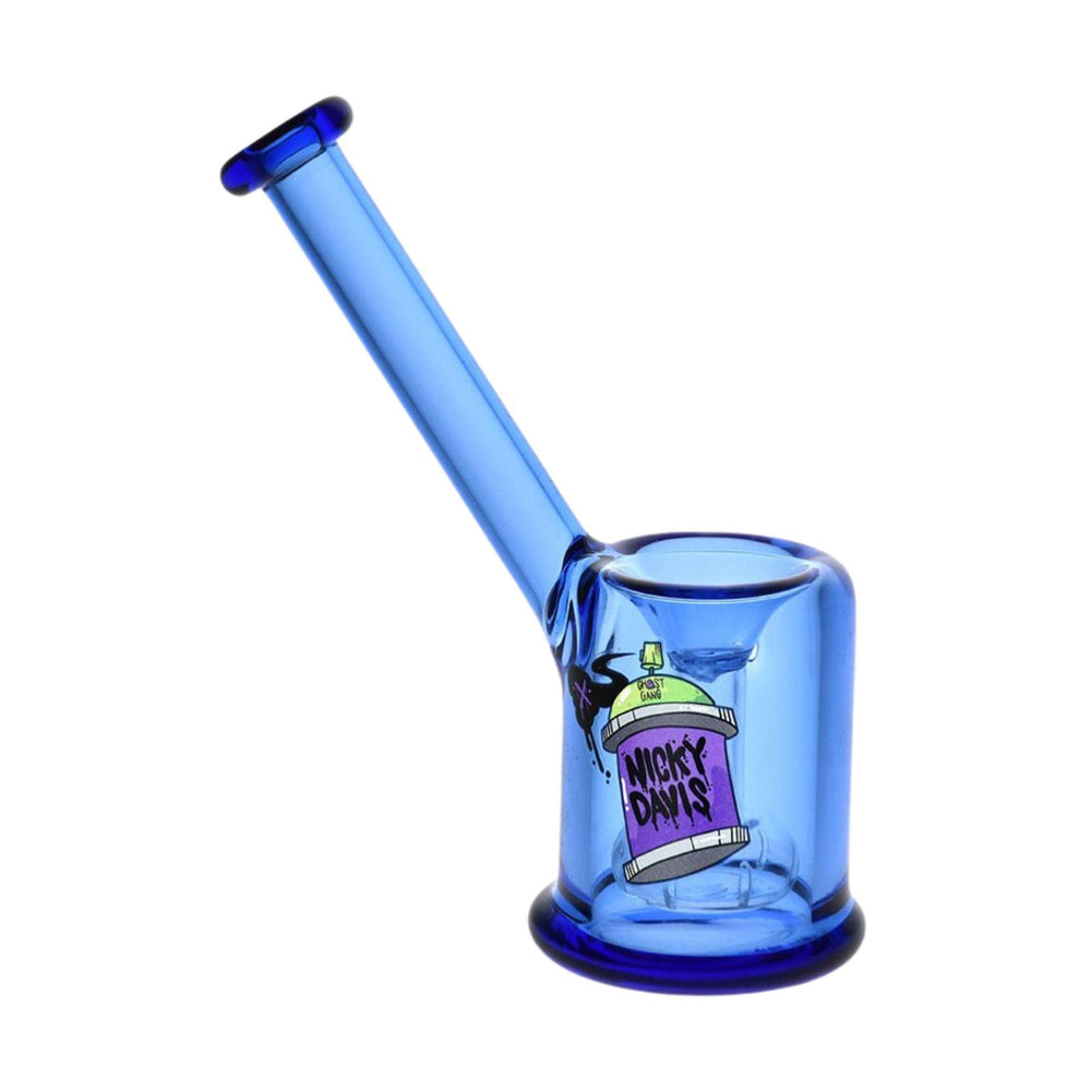 Opaque blue Nicky Davis Bubbler - Up N Smoke