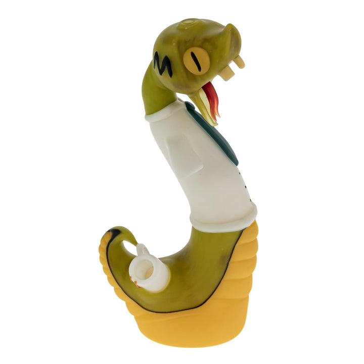 Nico Cray X Ethan Windy Heady Set Collab snake water pipe high side angle on a white background - Up N Smoke