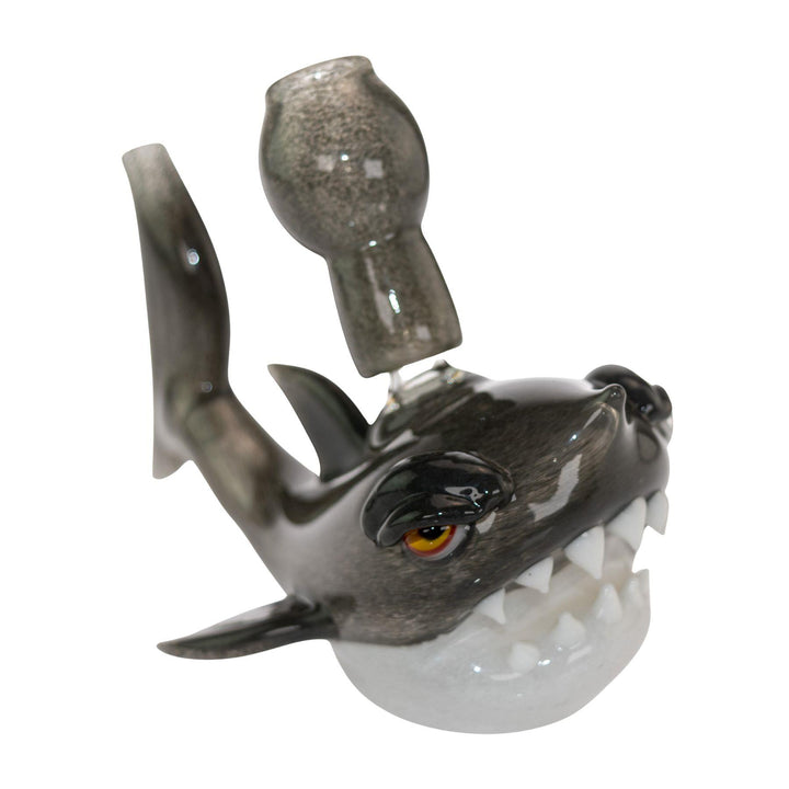 "Front of a Niko Cray Shark Water Pipe on a white background," - Up N Smoke.