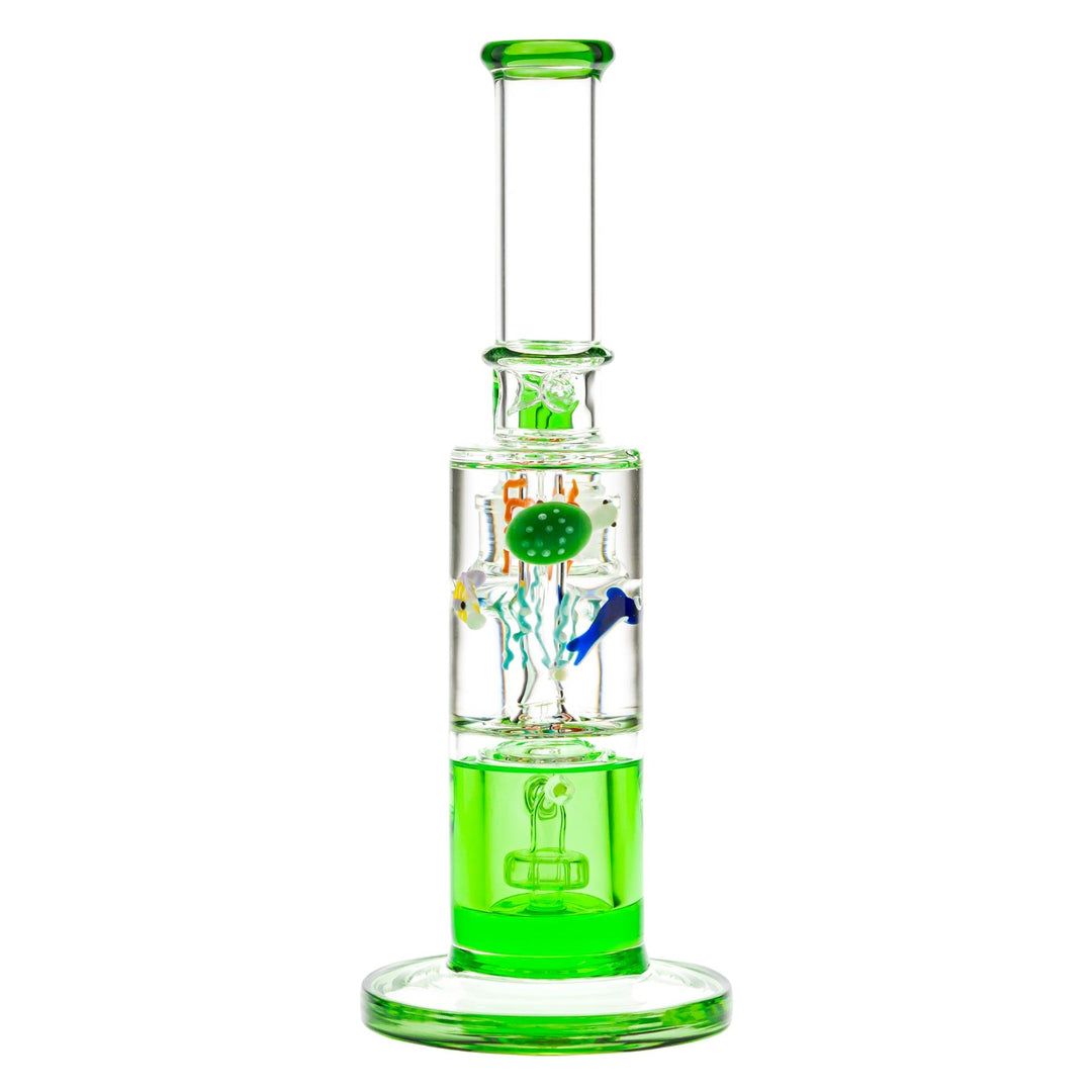 Ocean Life Glycerin Water Pipe on a white background back facing - Up N Smoke