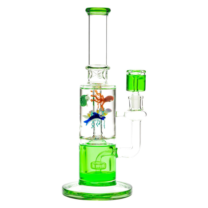 Ocean Life Glycerin Water Pipe on a white background right facing - Up N Smoke