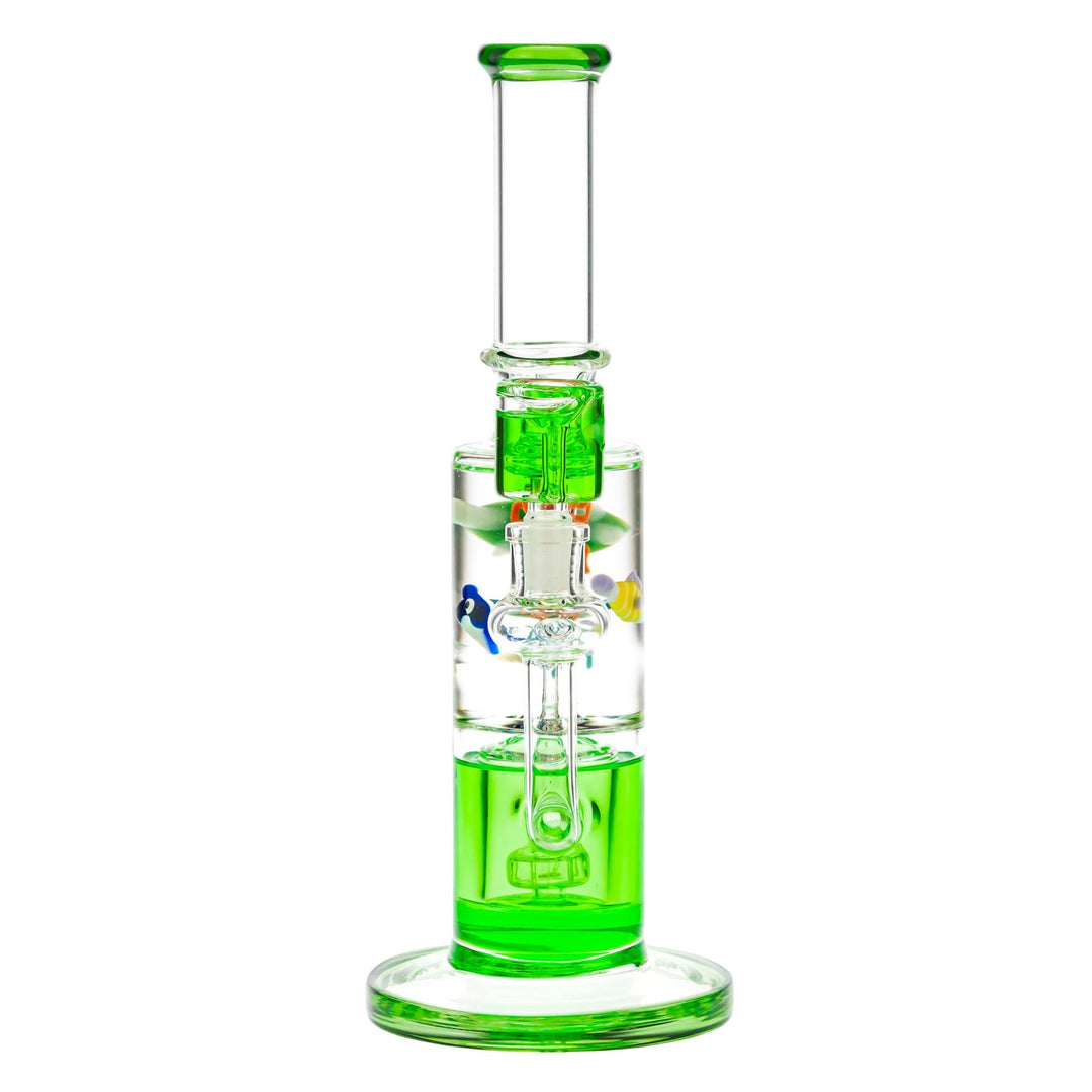 Ocean Life Glycerin Water Pipe on a white background front facing - Up N Smoke