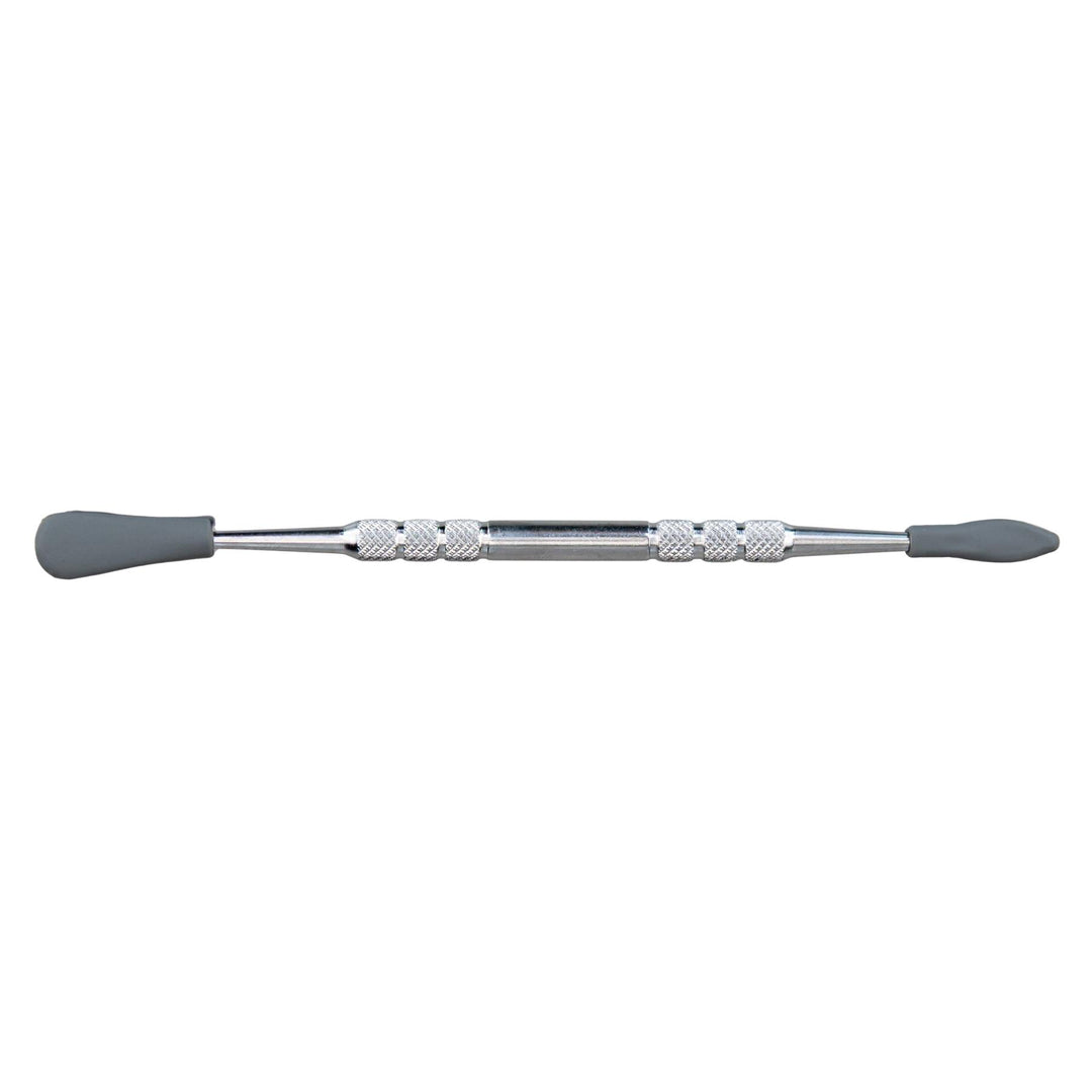 The Ooze Dabber with Silicone Tips Silver color on a white background - Up N Smoke