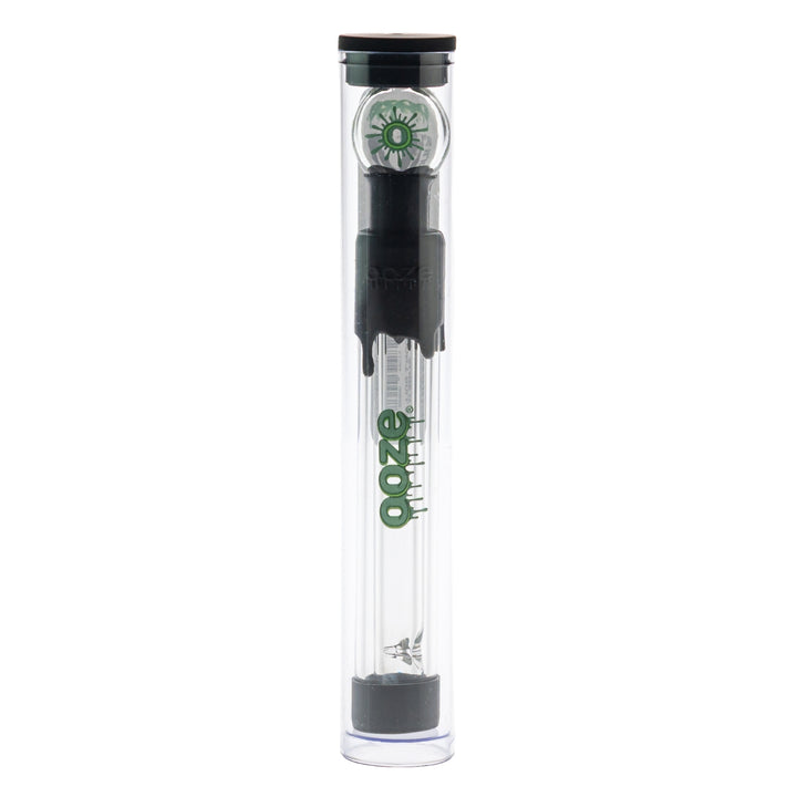 Ooze Glass Slide Blunt black version in holder on a white background - Up N Smoke