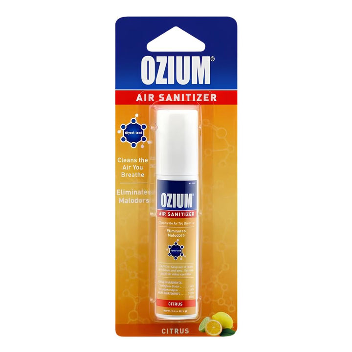 Ozium Air Sanitizer Spray 0.8oz Citrus scent displayed on a white background - Up N Smoke