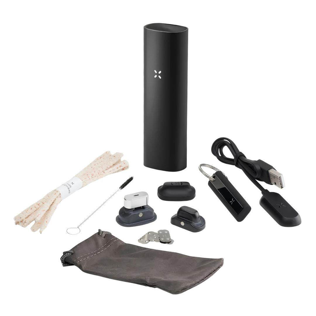 PAX 3 Vaporizer Complete Kit displayed on a white background showcasing device and accessories - Up N Smoke