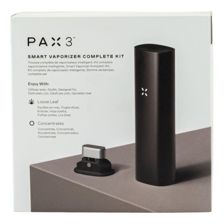 PAX 3 Vaporizer Complete Kit displayed on a white background showcasing front of the packaging - Up N Smoke