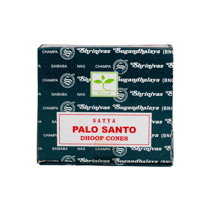 Box of Satya Palo Santo Dhoop Cones on a white background