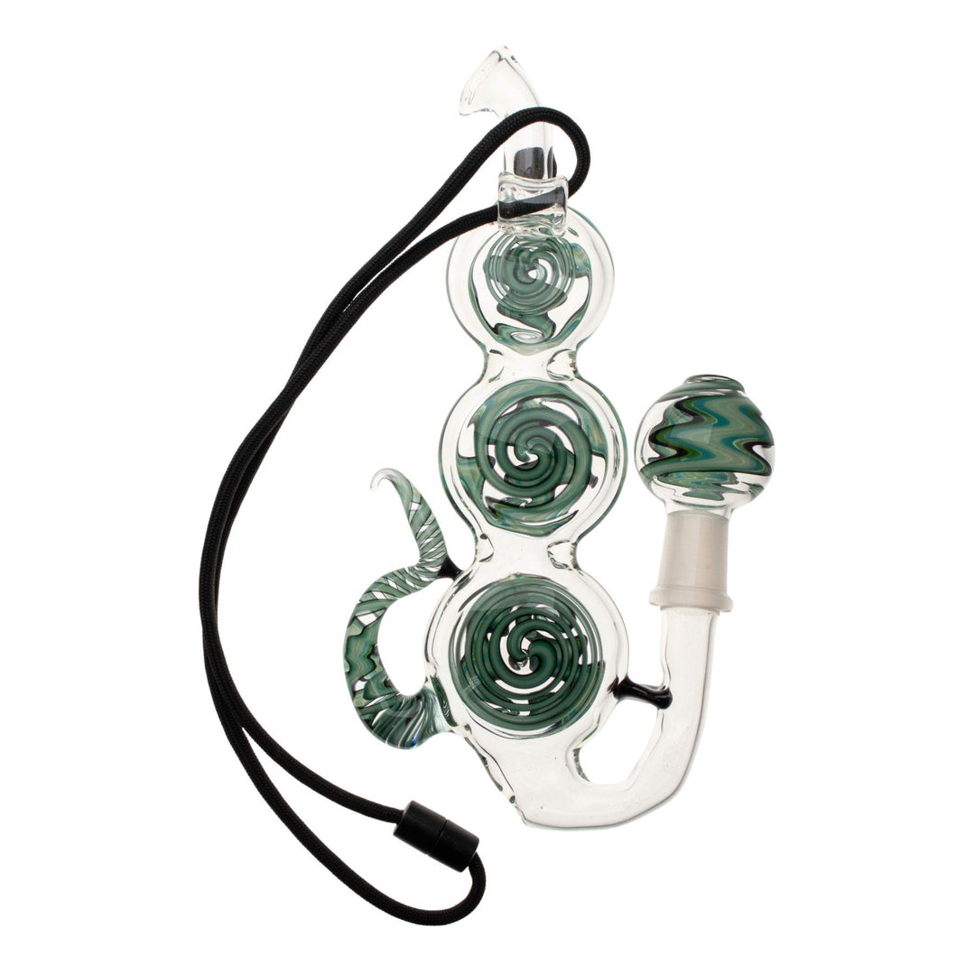 "Backside of a Pendant Triple Disc Pipe on a white background," - Up N Smoke.