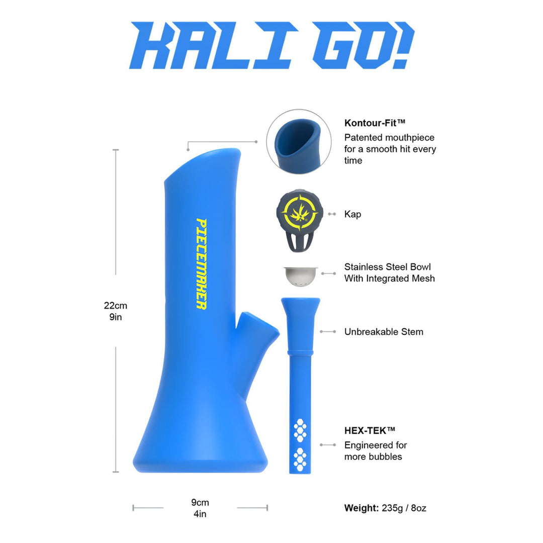 "Kali Go PieceMaker Water Pipe infographic that goes over all of its features," - Up N Smoke.