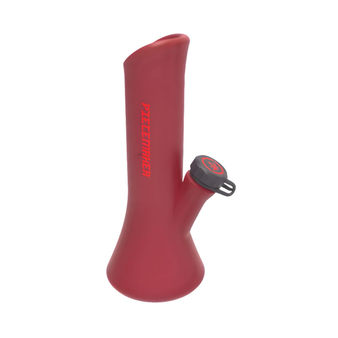 "Red Kali Go PieceMaker Silicone Water Pipe on a white background," - Up N Smoke.