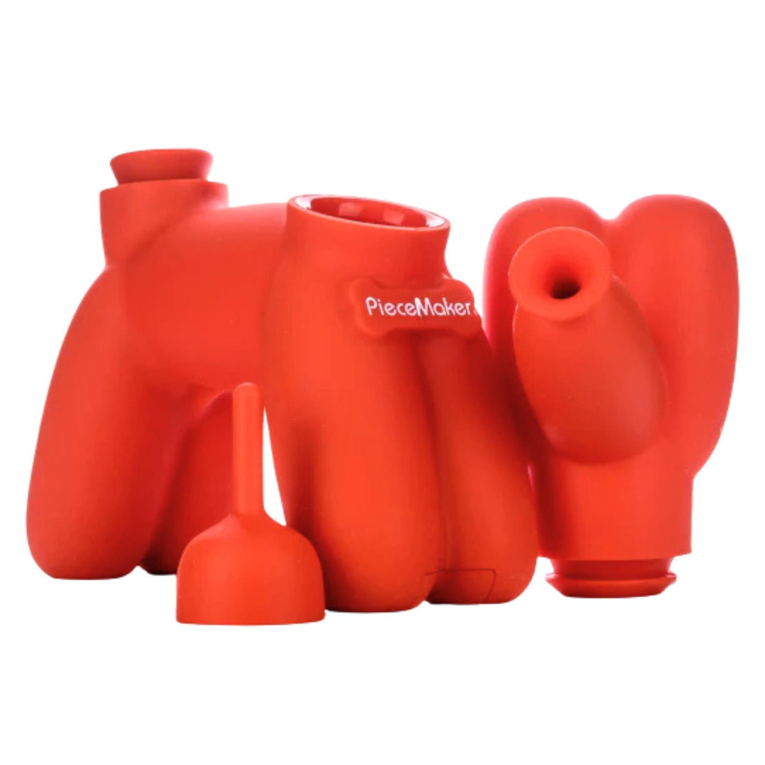 PieceMaker K9 Rig Red showing different parts on a white background - Up N Smoke