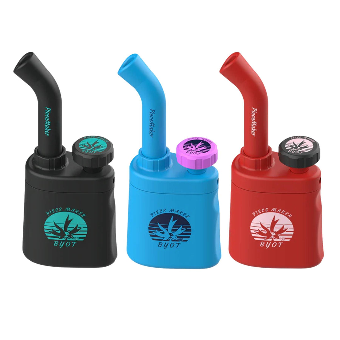 PieceMaker Silicone Klutch Water Pipe group photo on a white background - Up N Smoke