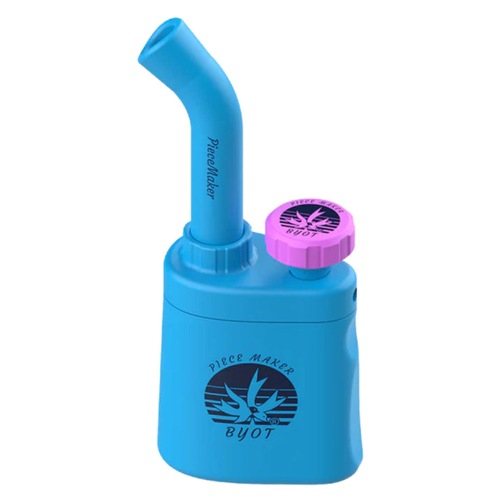 PieceMaker Silicone Klutch Water Pipe blue color on a white background - Up N Smoke