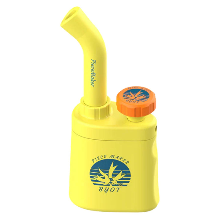 PieceMaker Silicone Klutch Water Pipe yellow color on a white background - Up N Smoke