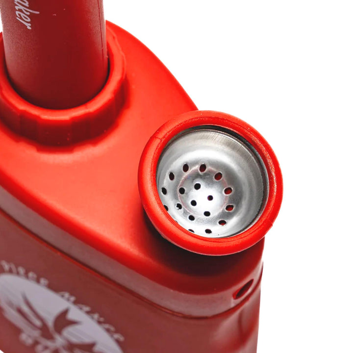 PieceMaker Silicone Klutch Water Pipe red color close up on a white background - Up N Smoke