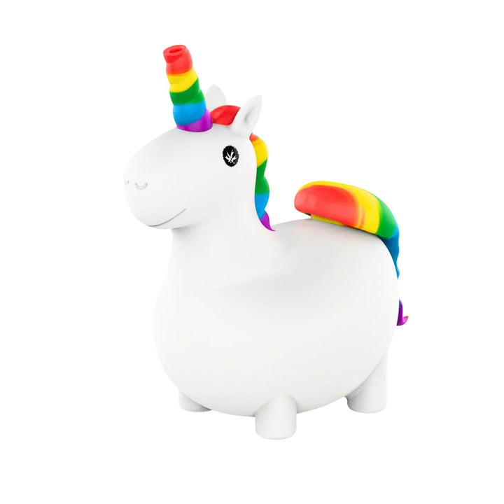 White Unicorn silicone PieceMaker Water Pipe - Up N Smoke