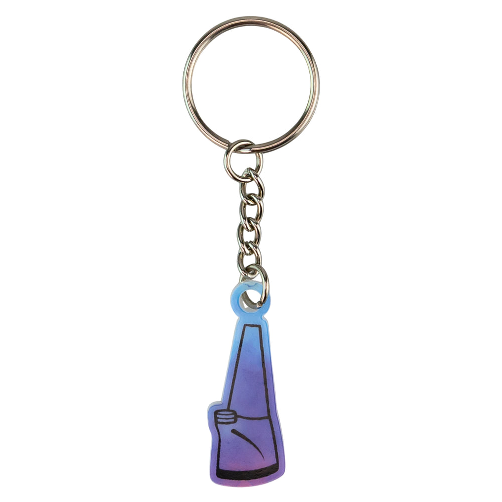 Puffco Peak Keychain blue and purple color on a white background - Up N Smoke