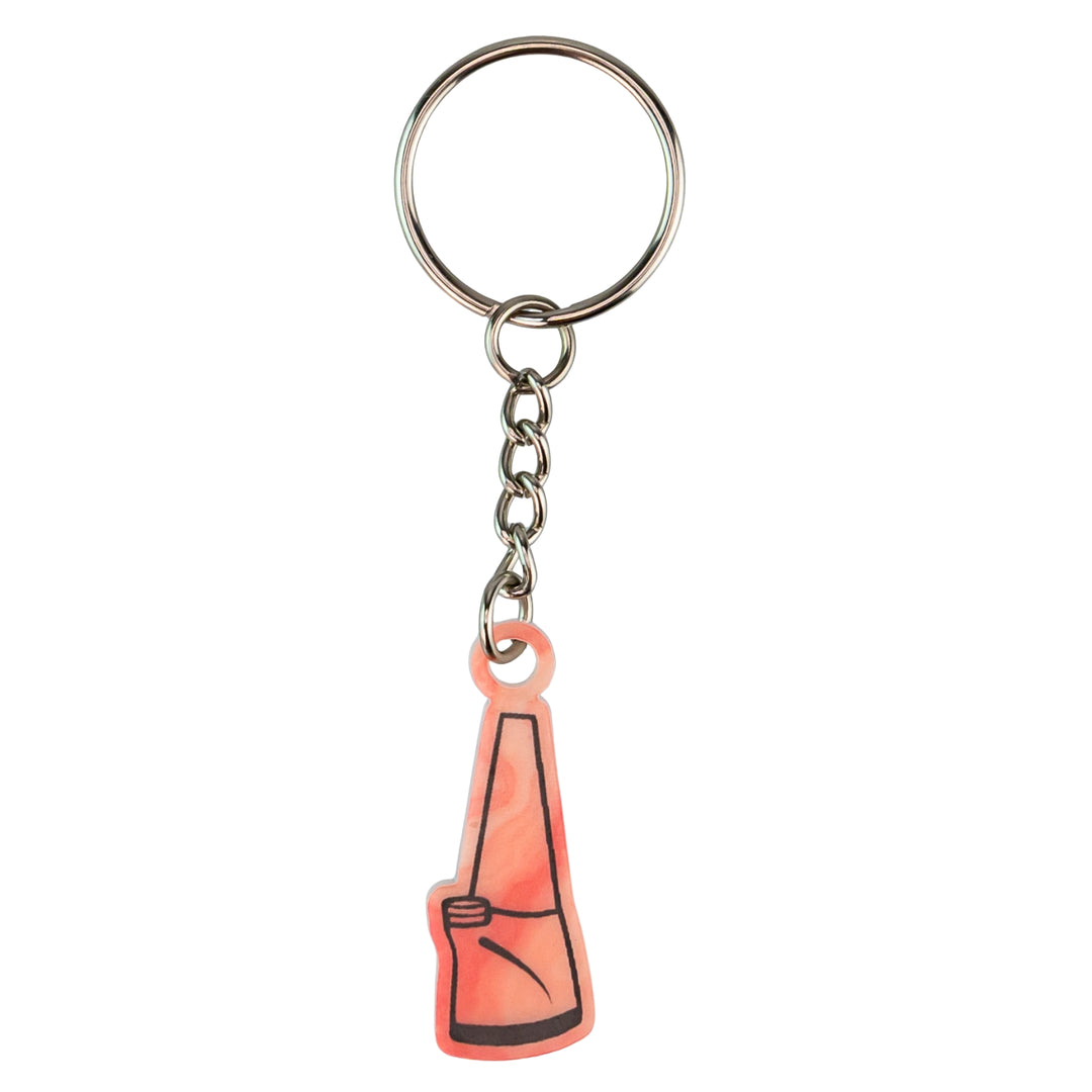 Puffco Peak Keychain orange and red color on a white background - Up N Smoke